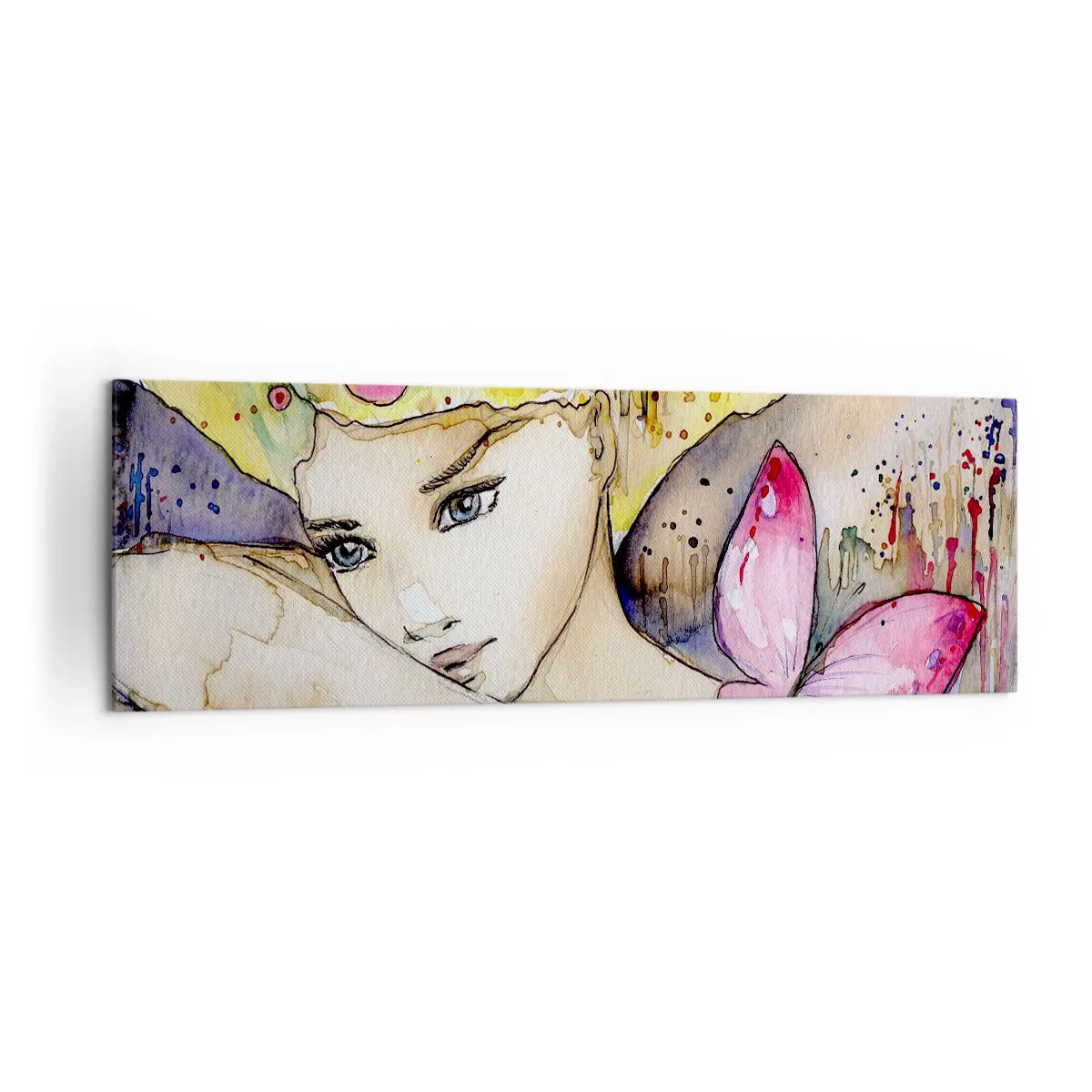 Quadro em tela - Princesa borboleta - 160x50 cm