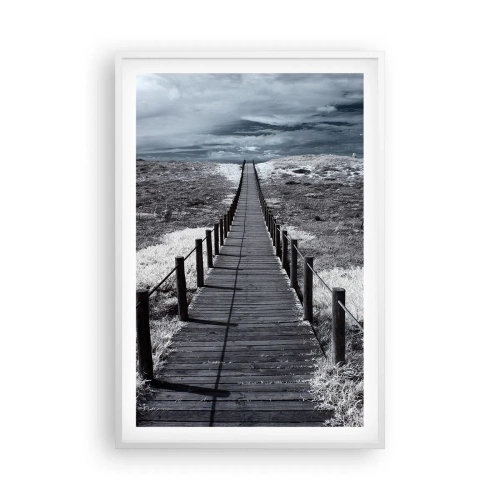 Pôster em moldura branca - Direto para a costa - 61x91 cm