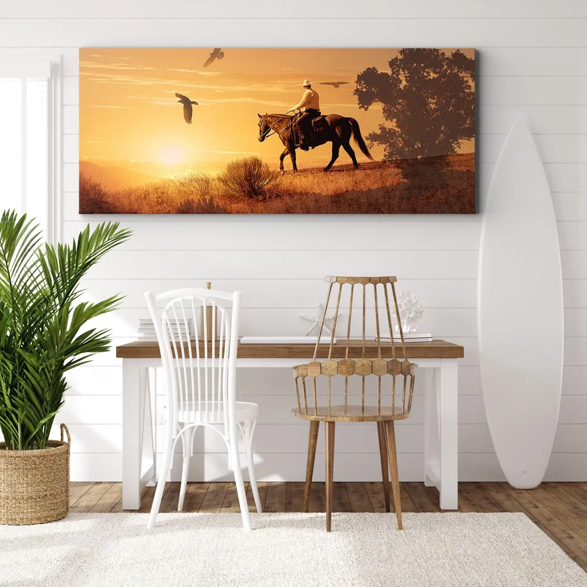 Quadro em tela - Sozinho em toda a pradaria - 120x50 cm