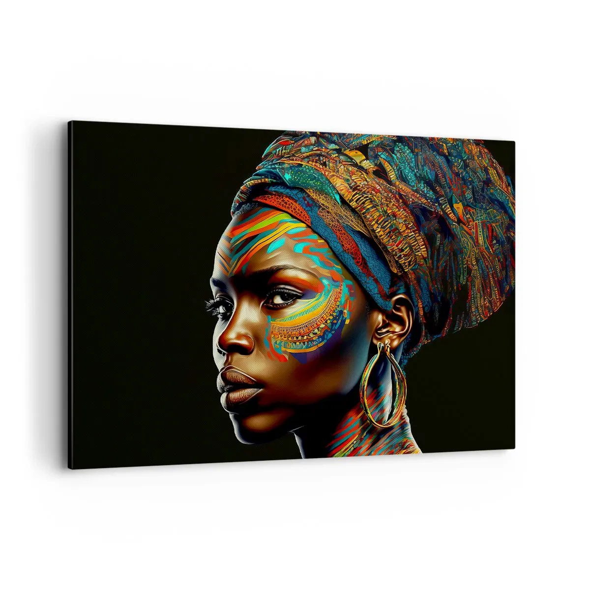 Quadro em tela - Rainha africana - 120x80 cm
