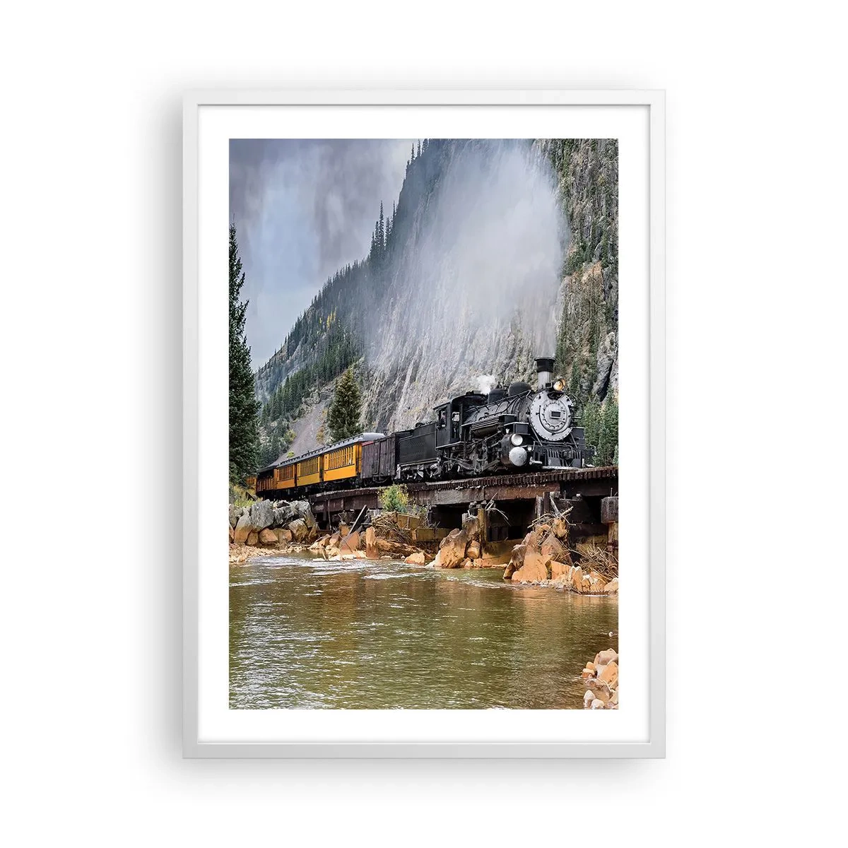 Pôster em moldura branca - Para onde? Onde? - 50x70 cm