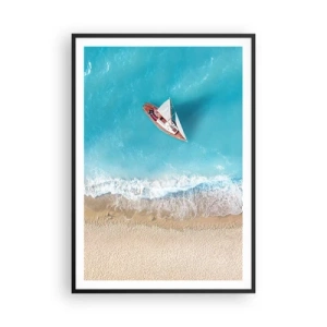 Pôster com moldura preta - No limite do azul e do ouro - 70x100 cm