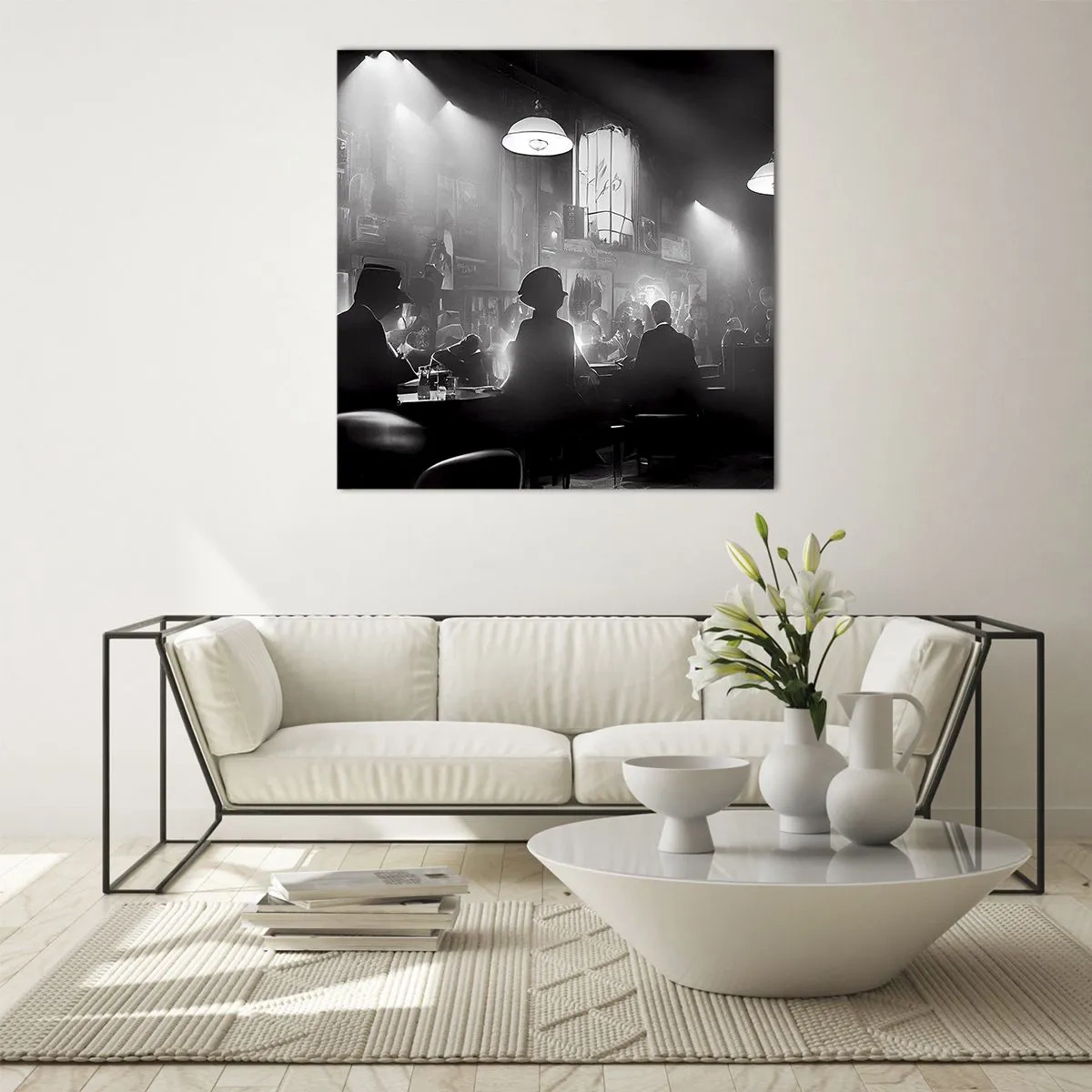 Quadro em vidro - Em uma atmosfera de jazz - 40x40 cm