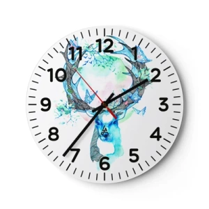 Relógio de parede - Relógio em vidro - A força e a delicadeza da natureza - 40x40 cm