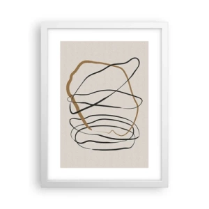 Pôster em moldura branca - Composição – dança em loop - 30x40 cm