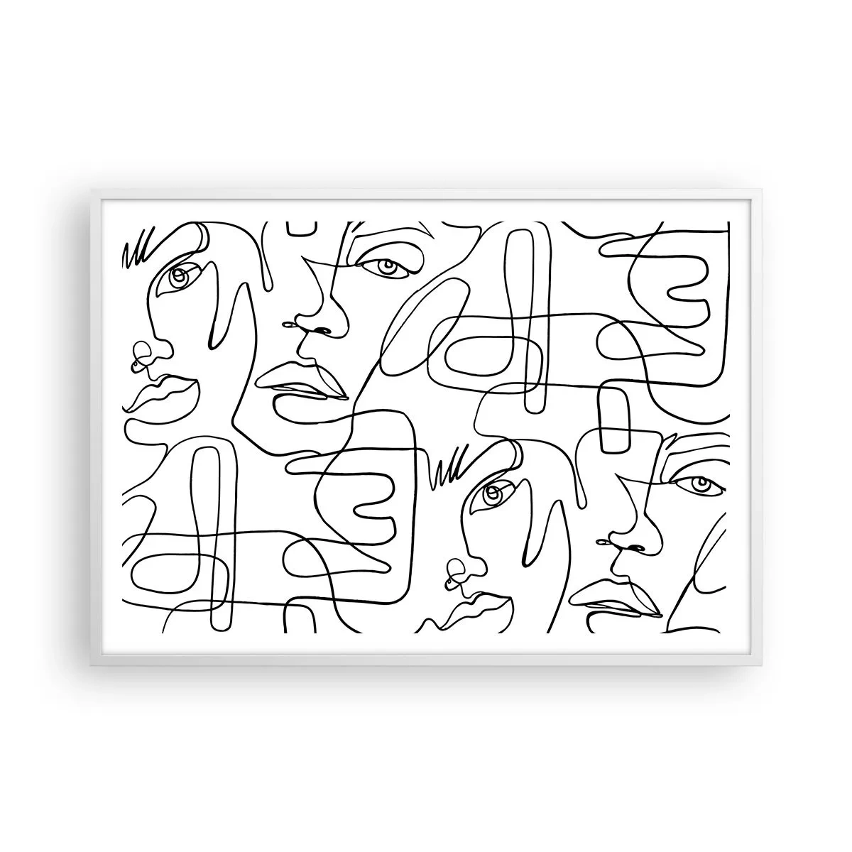 Pôster em moldura branca - Em emoções emaranhadas - 100x70 cm