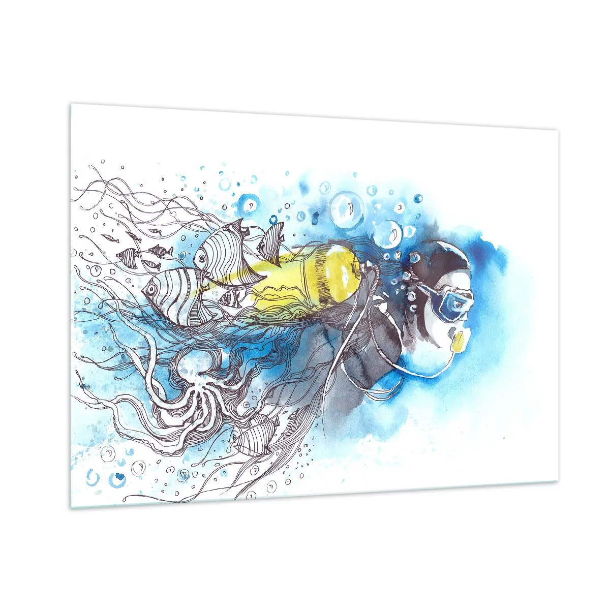 Quadro em vidro - Azul Infinito - 100x70 cm