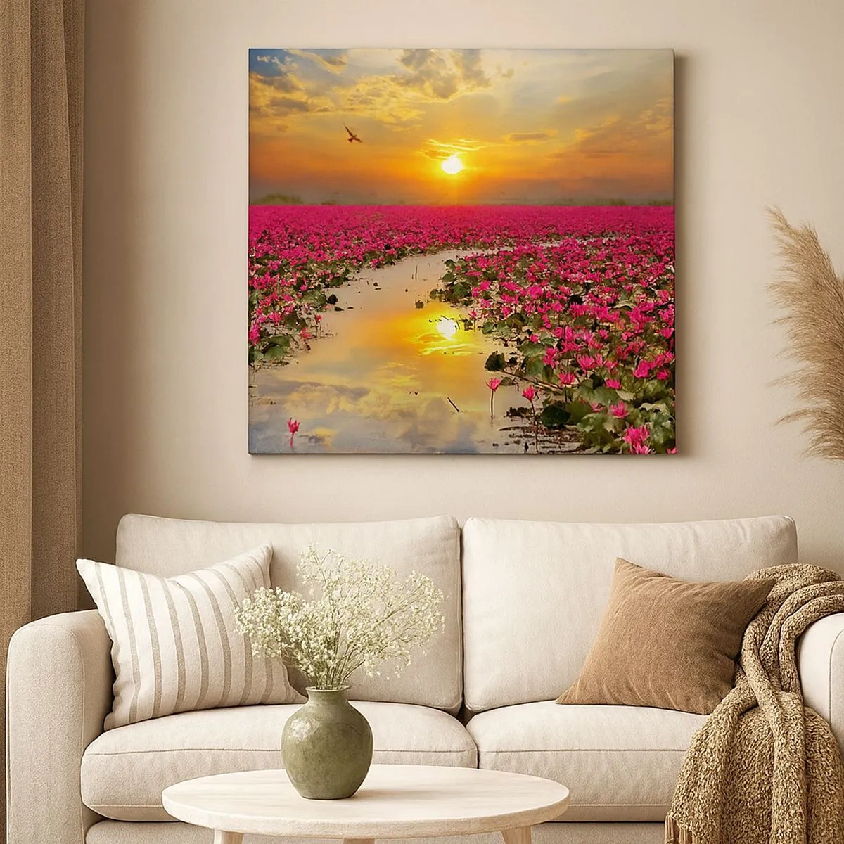 Quadro em tela - A vida secreta do lago - 30x30 cm