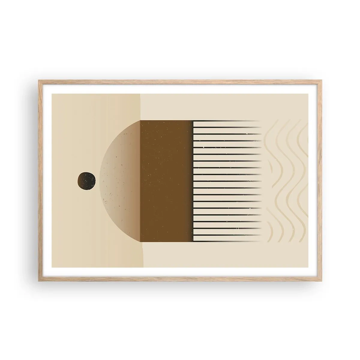 Pôster com moldura de carvalho claro - Diferentes estados - 100x70 cm