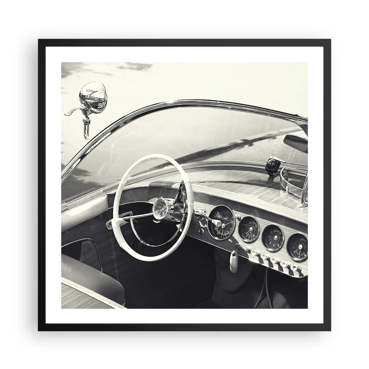 Pôster com moldura preta - Tempo para os ricos - 60x60 cm