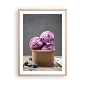 Pôster com moldura de carvalho claro - Doçura e frieza - 50x70 cm