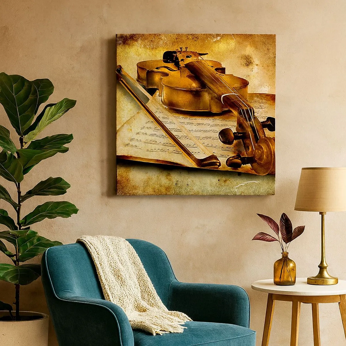 Quadro em tela - Precisa-se de virtuoso - 30x30 cm