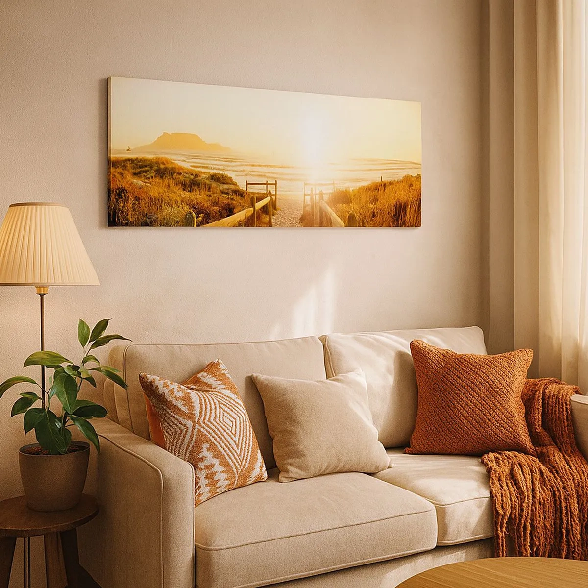 Quadro em tela - Pelaa duna, em direção ao sol - 100x40 cm