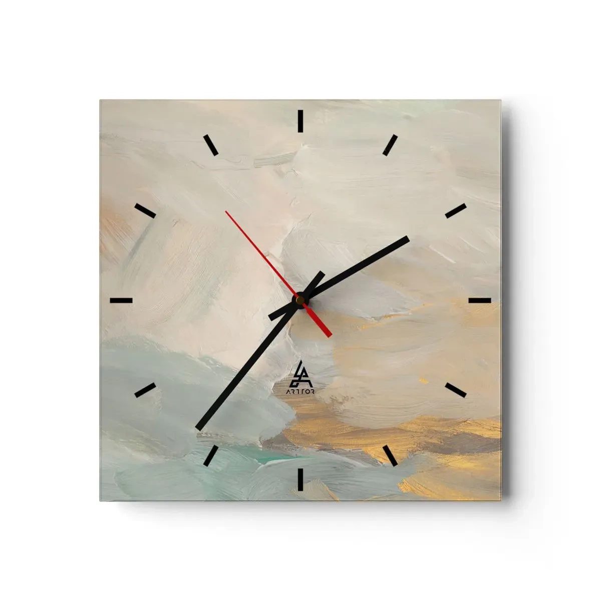 Relógio de parede - Relógio em vidro - Abstração – a terra da gentileza - 40x40 cm