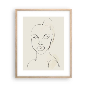 Pôster com moldura de carvalho claro - Esboço da sensualidade - 40x50 cm