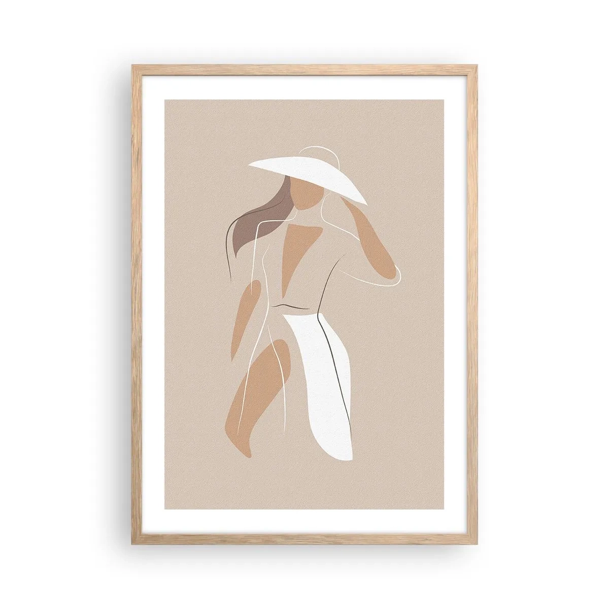 Pôster com moldura de carvalho claro - A moda é diversão - 50x70 cm