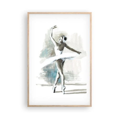 Pôster com moldura de carvalho claro - Encantada num cisne - 61x91 cm