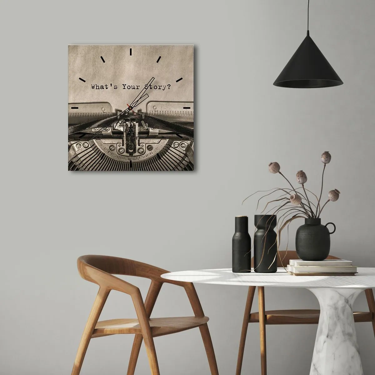 Relógio de parede - Relógio em vidro - Conta-me - 30x30 cm