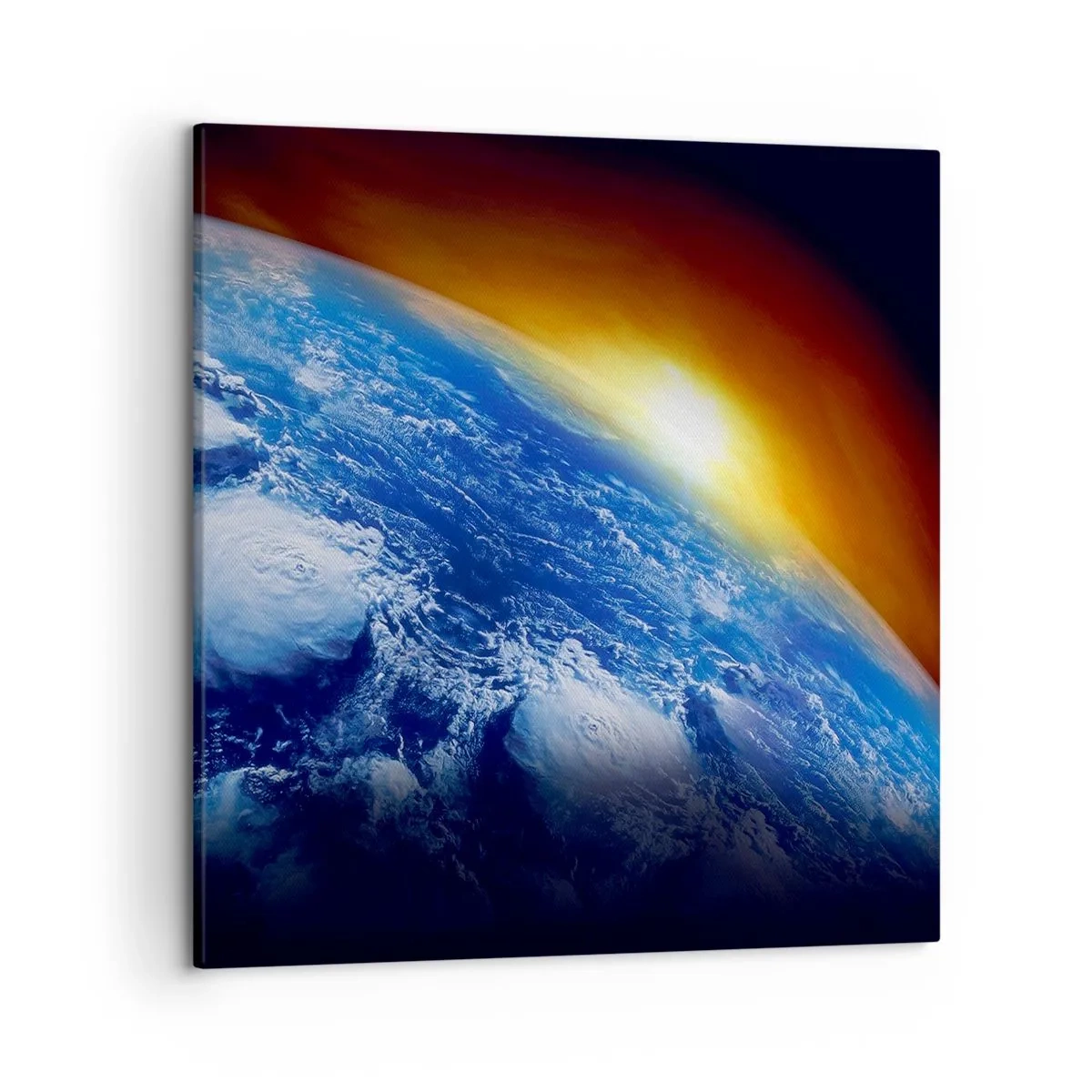 Quadro em tela - Nascer do sol sobre o planeta azul - 50x50 cm