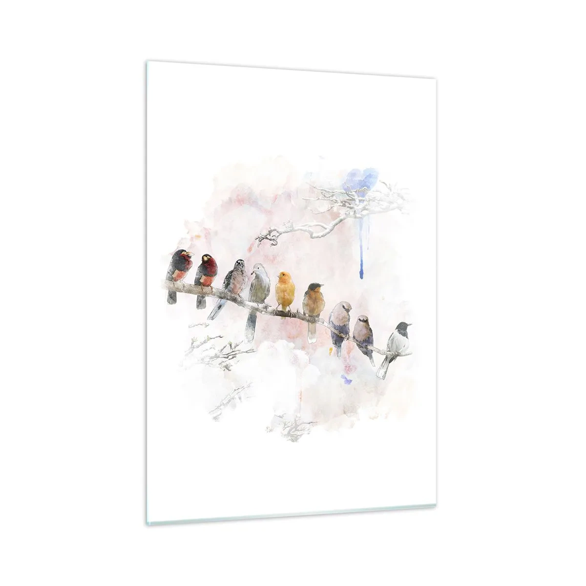 Quadro em vidro - Reunião alada - 50x70 cm