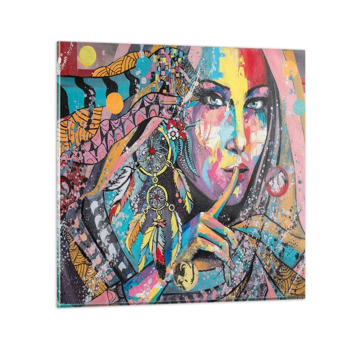 Quadro em vidro - Fique em silêncio até compreender - 40x40 cm