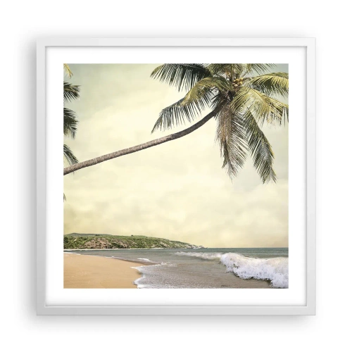 Pôster em moldura branca - Sonho tropical - 50x50 cm