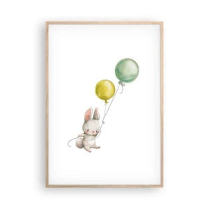 Pôster com moldura de carvalho claro - Também quero voar! - 70x100 cm