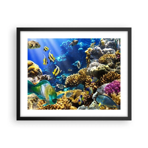 Pôster com moldura preta - Tráfego intenso no percurso de férias - 50x40 cm