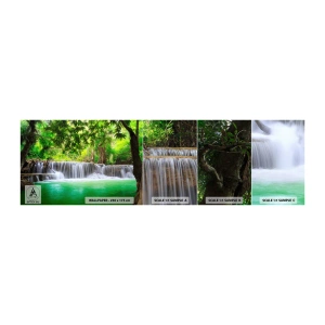 Amostra de papel de parede autocolante Deluxe Sticker - Cascata verde - Paisagem, Cachoeira, Parque Nacional - 100x30 cm