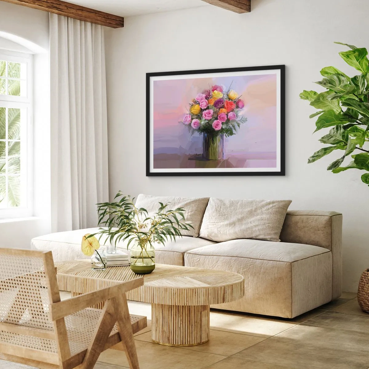 Pôster com moldura preta - Beleza retida - 100x70 cm