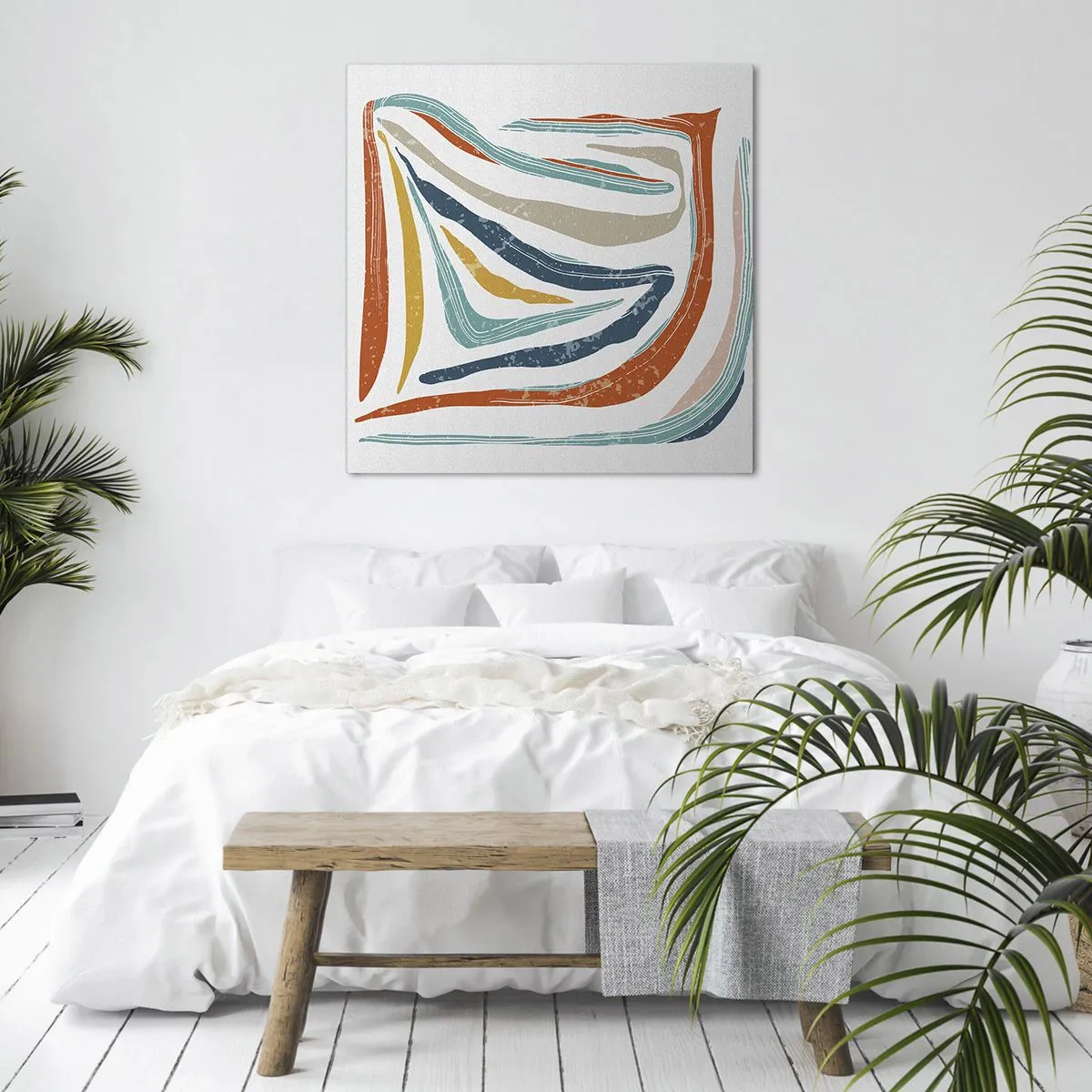 Quadro em tela - Abstração com um sorriso amigável - 40x40 cm