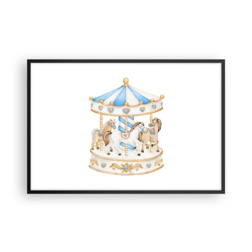 Pôster com moldura preta - Doce infância - 91x61 cm