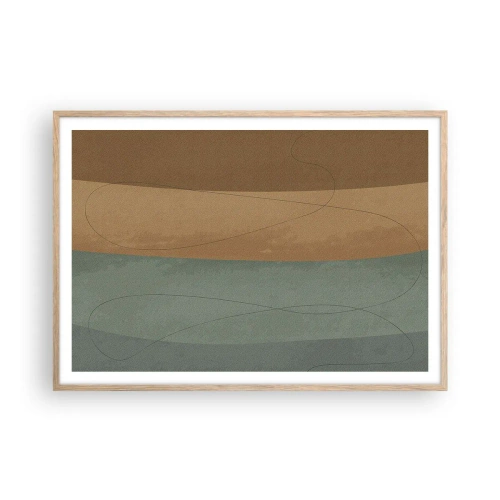 Pôster com moldura de carvalho claro - Composição horizontal - 100x70 cm
