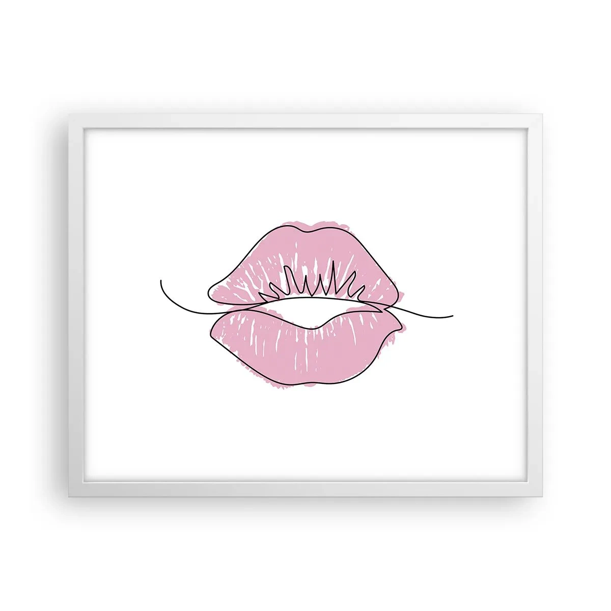 Pôster em moldura branca - Pronto para beijar? - 50x40 cm