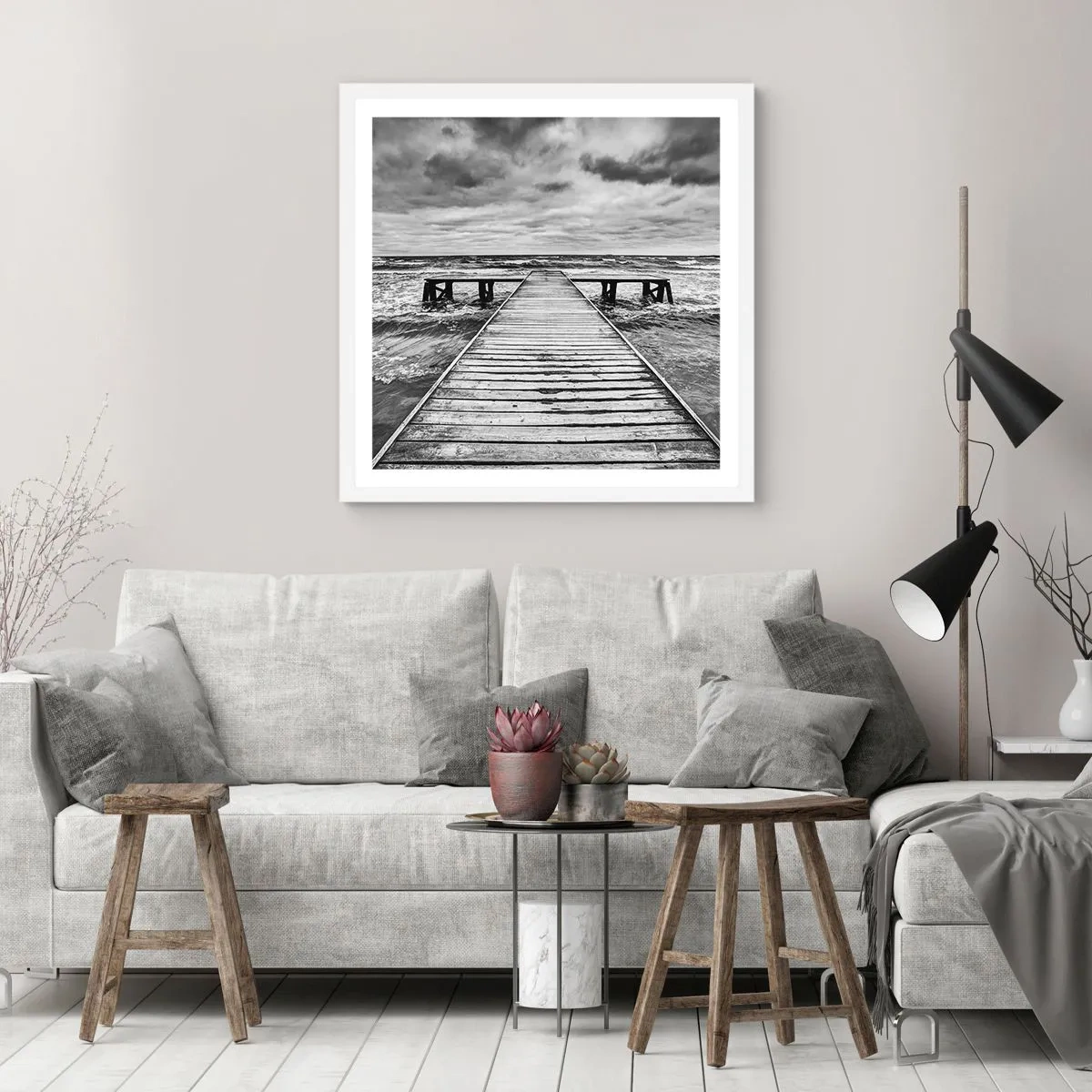 Pôster em moldura branca - Estou à espera do vento, que vai dispersar... - 60x60 cm