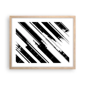 Pôster com moldura de carvalho claro - Uma composição intensa e dinâmica - 50x40 cm