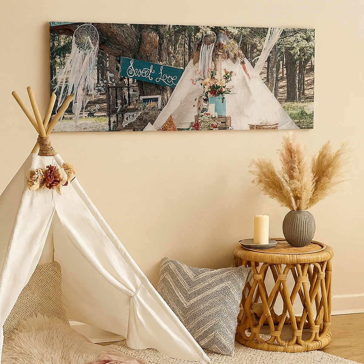 Quadro em tela - Make love… - 30x30 cm