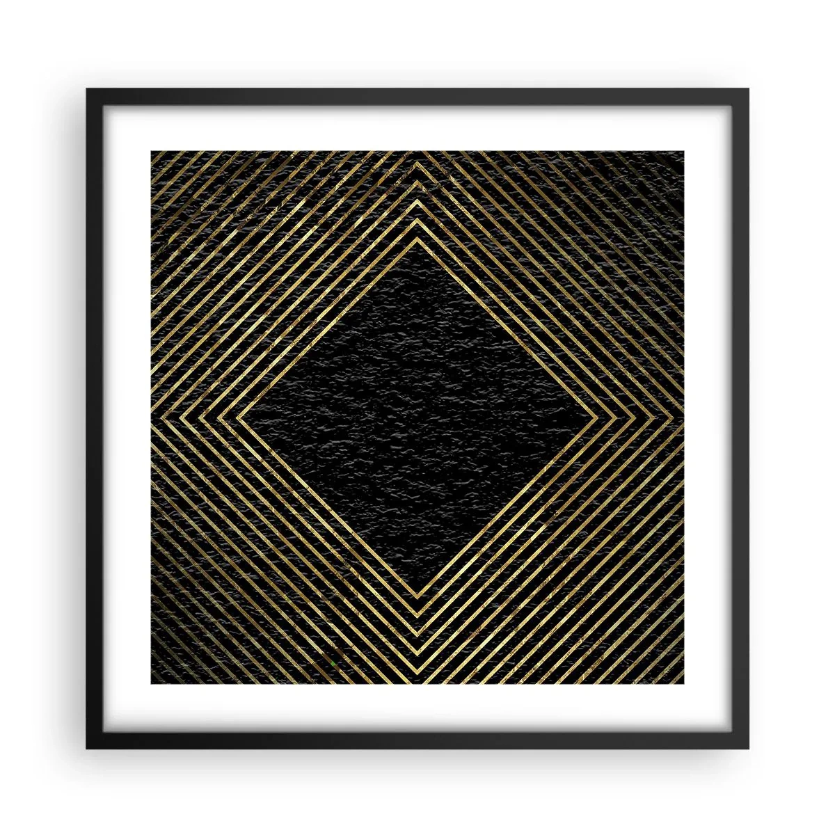 Pôster com moldura preta - Geometria em estilo glamoroso - 50x50 cm