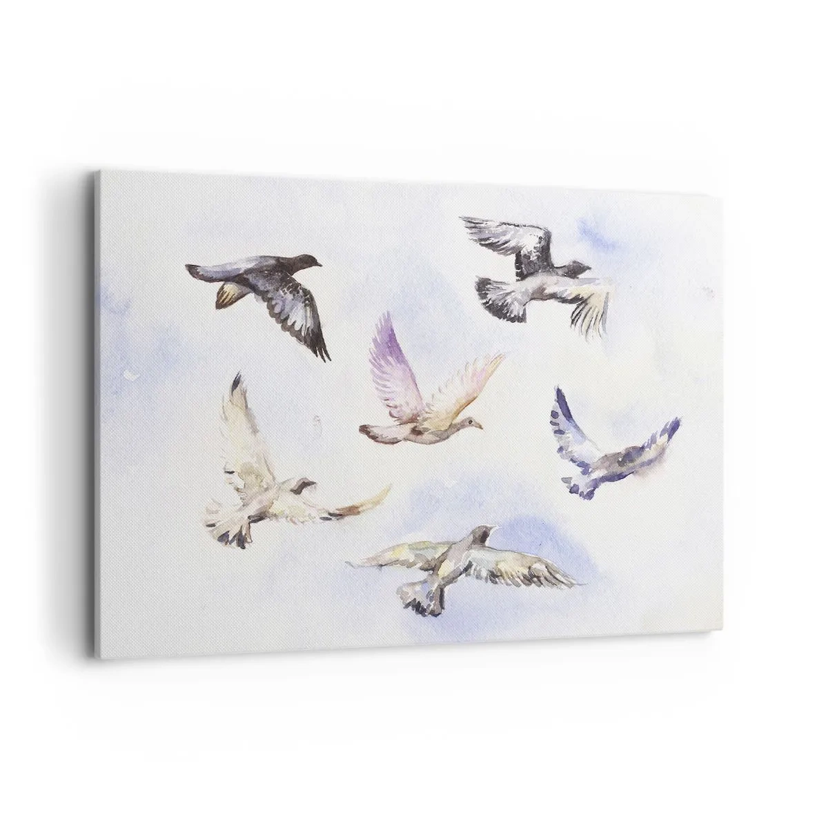 Quadro em tela - Liberdade em cinza e azul - 100x70 cm