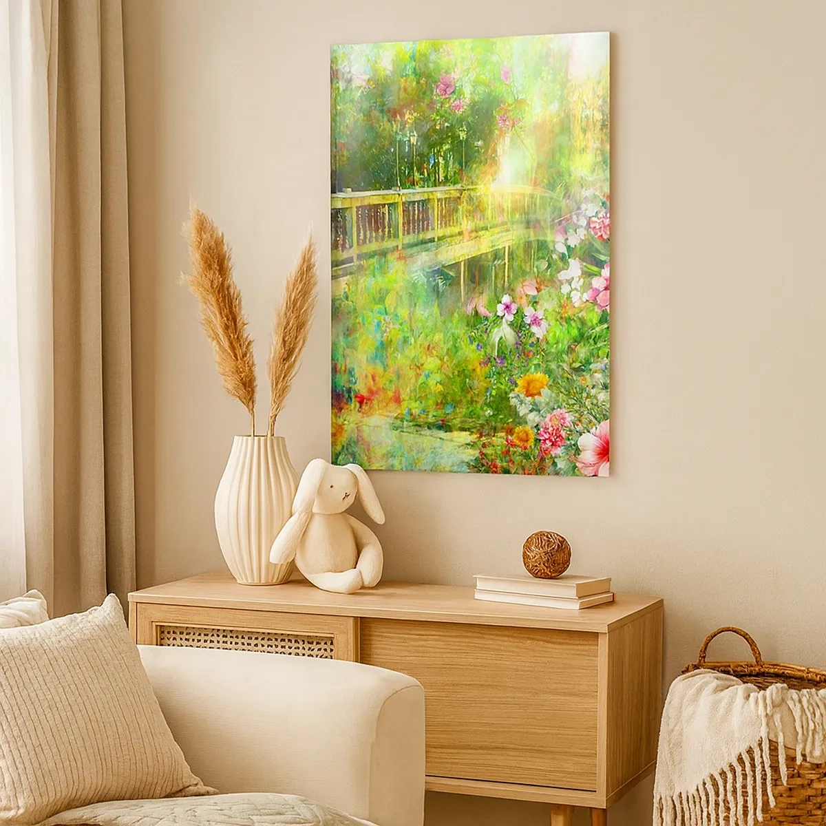 Quadro em tela - A ponte dos suspiros da primavera - 50x70 cm