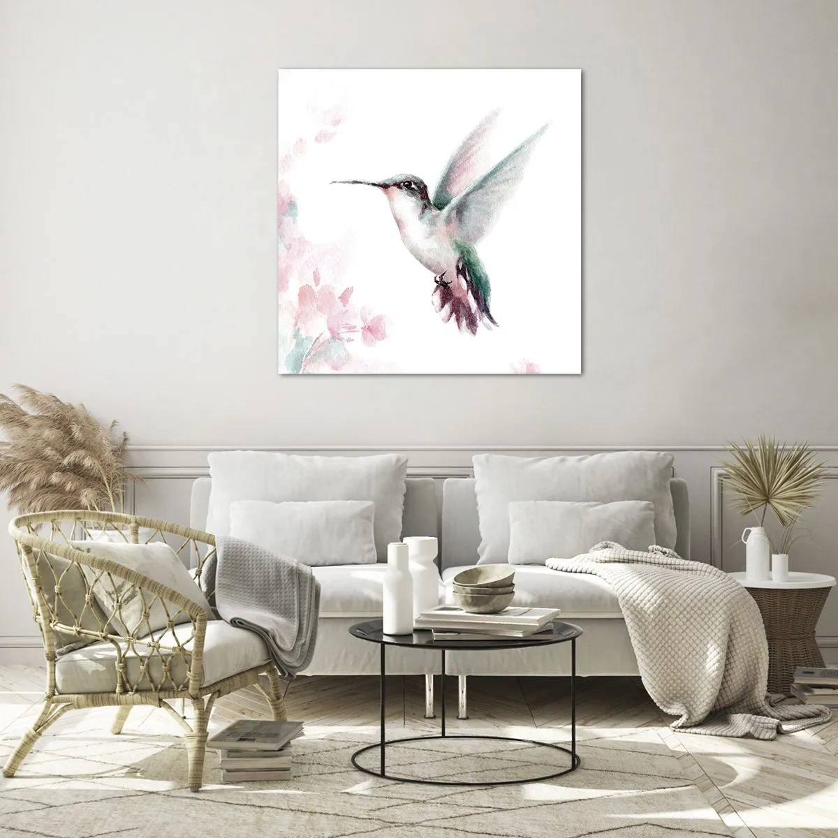 Quadro em vidro - Preso em agitação - 50x50 cm