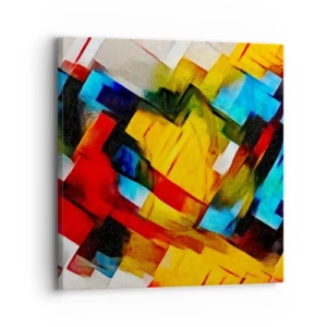 Quadro em tela - Camadas multicoloridas - 30x30 cm
