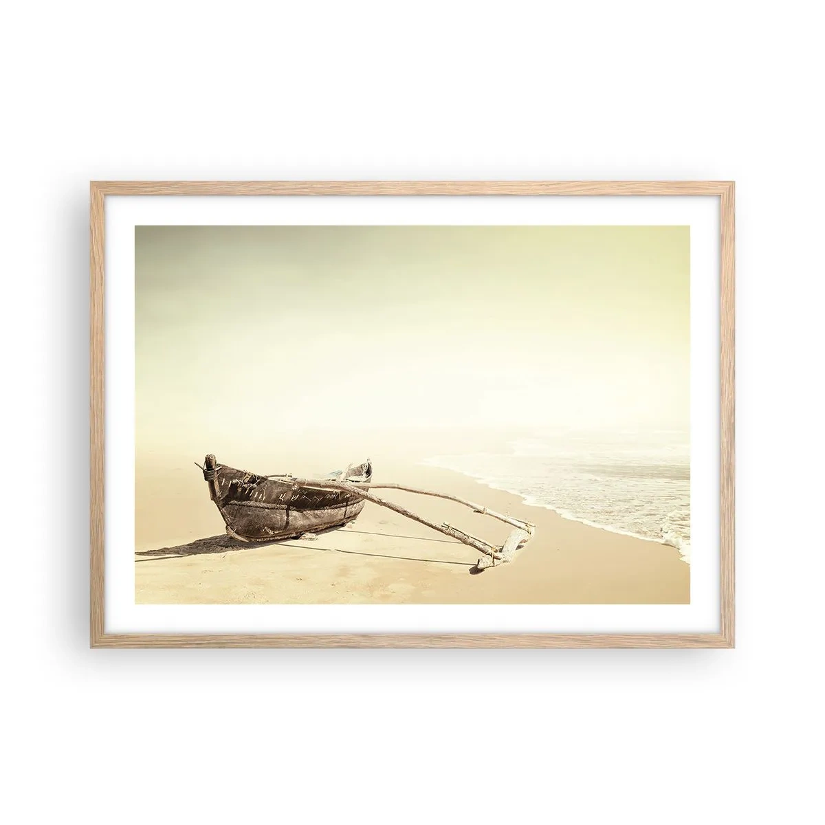 Pôster com moldura de carvalho claro - Memória dos mares do sul - 70x50 cm