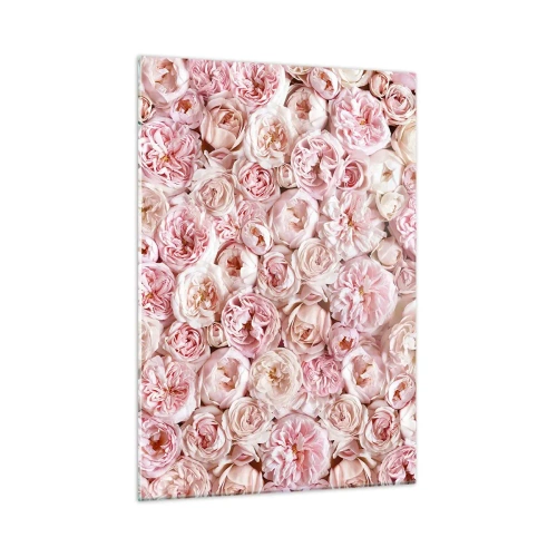 Quadro em vidro - Uma cama de rosas - 50x70 cm