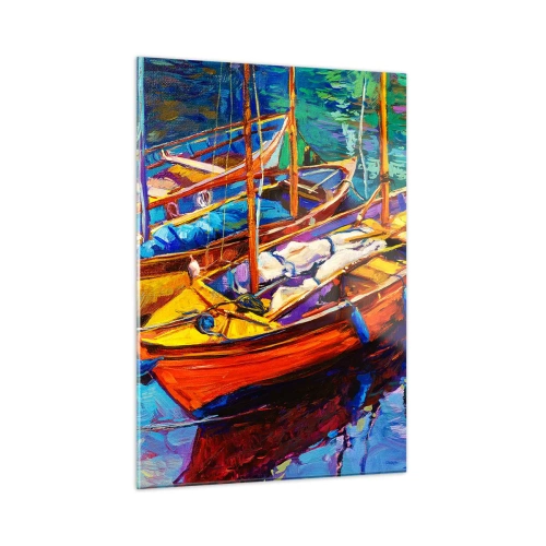 Quadro em vidro - Em águas espessas pelas cores - 50x70 cm