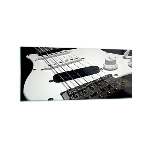 Quadro em vidro - Som oculto no branco - 120x50 cm