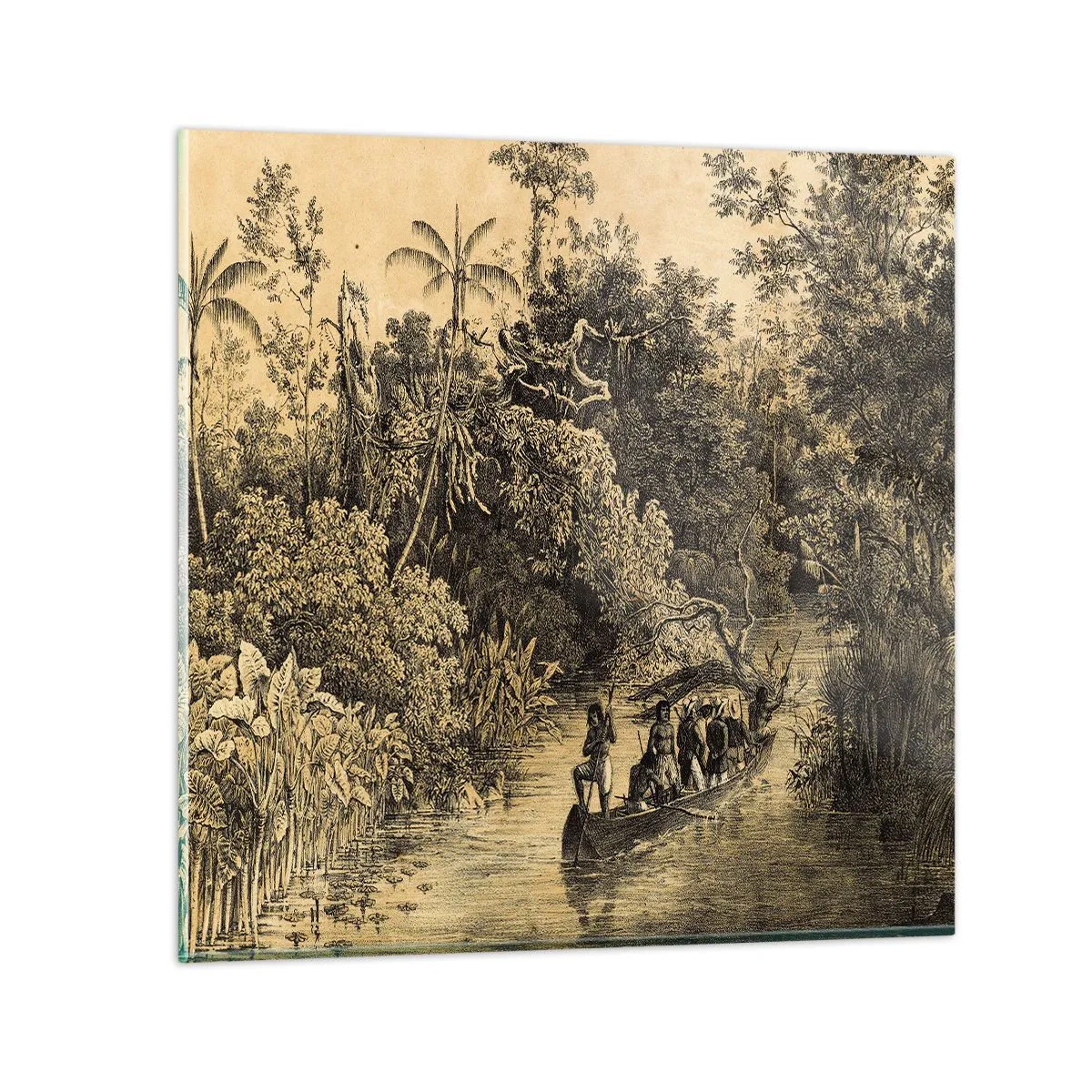 Quadro em vidro - Viagem à fonte - 70x70 cm