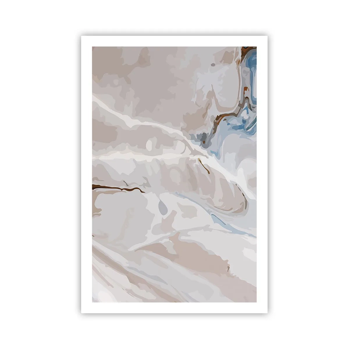 Pôster - Meandros azuis sob branco - 61x91 cm