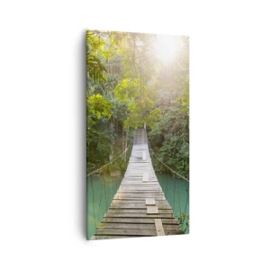 Quadro em tela - Da água azul para a floresta azul - 55x100 cm