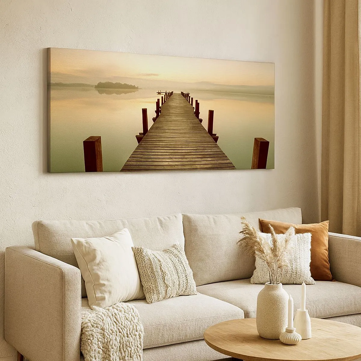 Quadro em tela - Antes do amanhecer, nascer do sol, luz - 100x40 cm